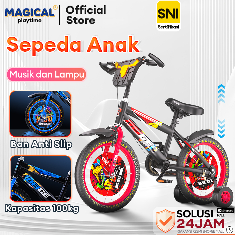 MAGICAL PLAYTIME Sepeda Anak roda 4 BAN Pompa - MUSIK DAN LAMPU (anak usia 2 - 8 tahun)