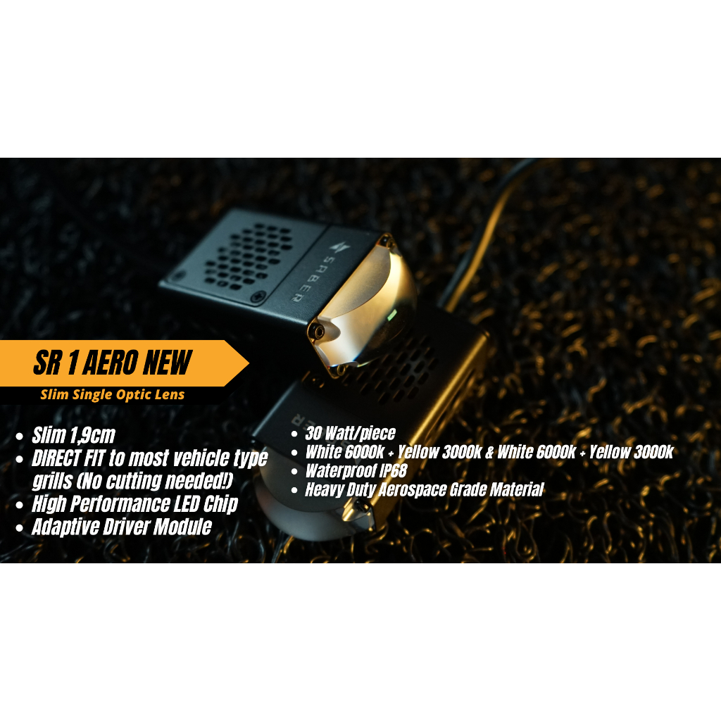 Saber SR1 AERO SERIES II New  Mini Projie Lampu Tembak Mobil 30Watt