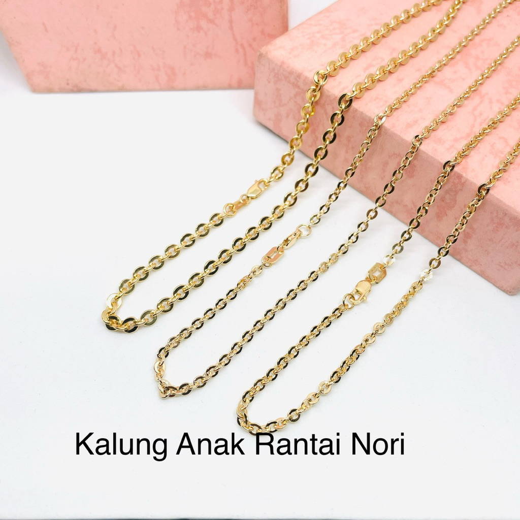 Kalung Anak Rantai Nori Emas Asli kadar 375/8k