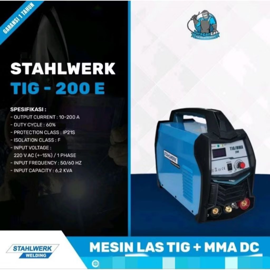 Mesin Las Stahlwerk 200A DC Tig-200E