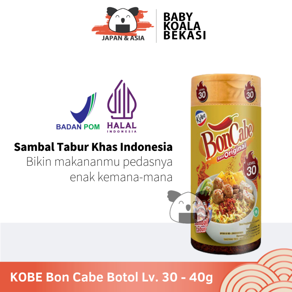 

KOBE BONCABE Level 30 Bon Cabe Botol 40 g Halal │ Lv. 30 Bubuk Cabai Pedas