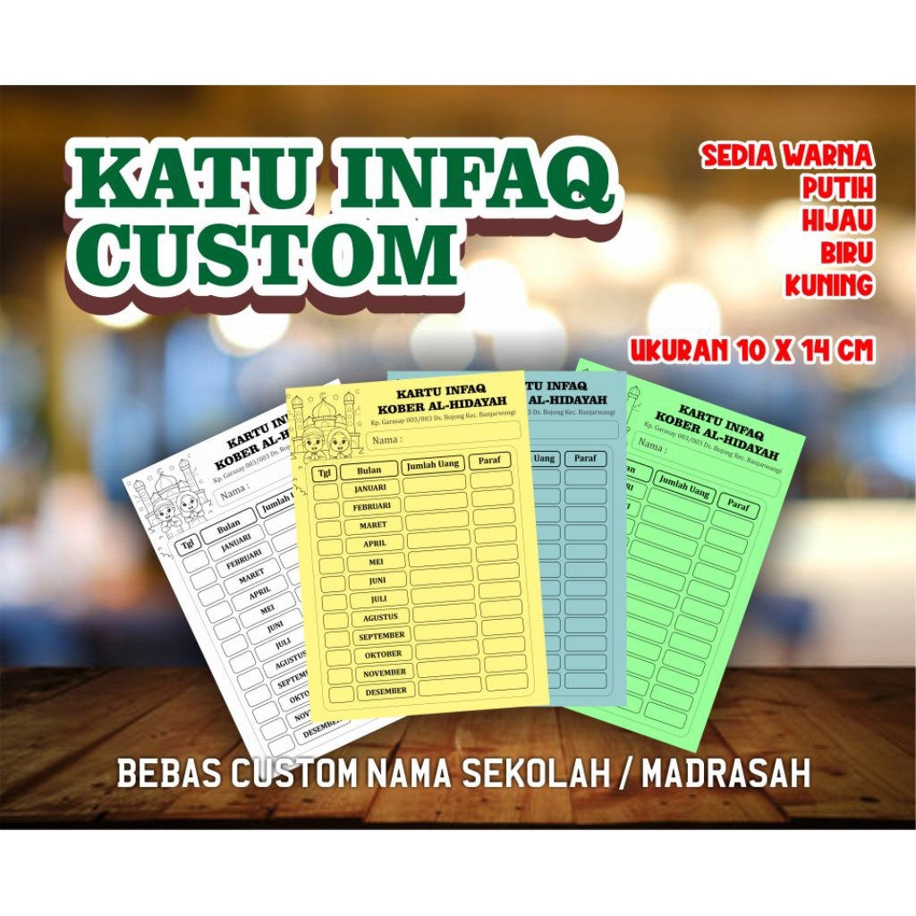 

KARTU INFAQ CUSTOM, UKURAN 14x10cm
