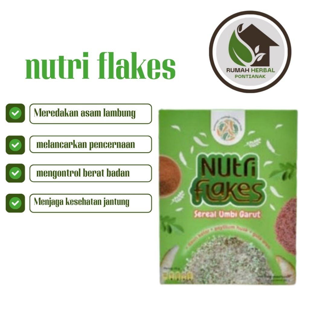 

nutriflakes original umbi Garut obat atasi maag gerd dan asam 1 box