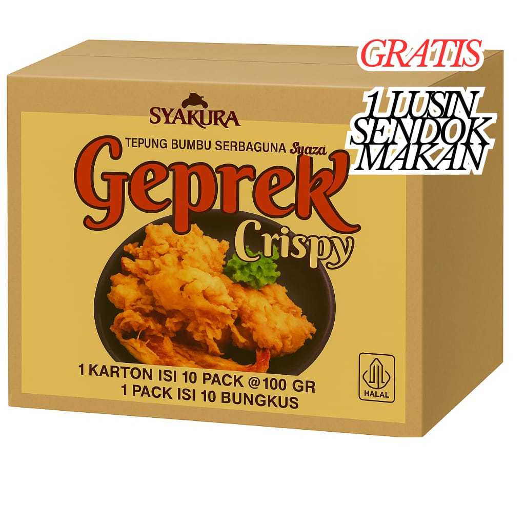 

Syakura Tepung Bumbu 100gr Rasa Crispy Serbaguna – 1 Dus Hemat + Hadiah 1 Lusin Sendok Stainless