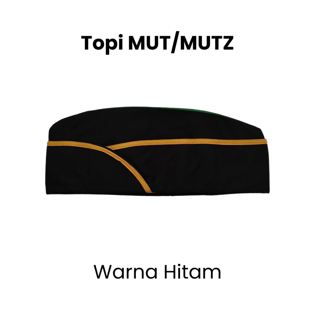 Topi Mut Hitam PNS Semua Golongan Topi Mutz TNI Pria Wanita Topi Mutz Pita Kuning ASN Putra Putri