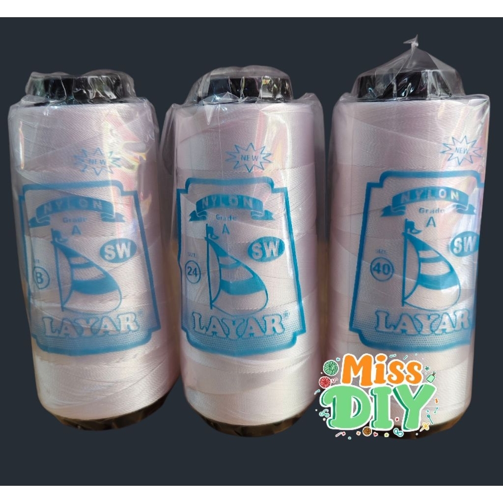 Benang Jahit Nilon Cap Layar / Nylon Menjahit Sol Sepatu Sofa dan bahan kulit lain nya