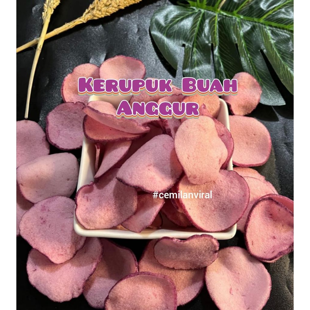 

Cemilan Viral Kerupuk Buah Anggur Krupuk Buah Frying Fry Crispy Renyah Manis Food Snack