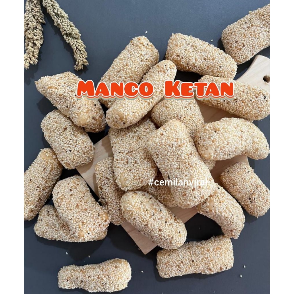

Cemilan Viral Kue Manco Ketan Khas Wonosobo Manis Renyah Snack Food Makanan Muacho Macho Wijen