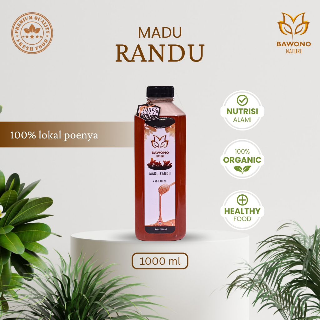 

Madu Randu Murni 1000 ml Organik Bawono Nature - 100% Madu Herbal Asli, Alami, Kaya Nutrisi