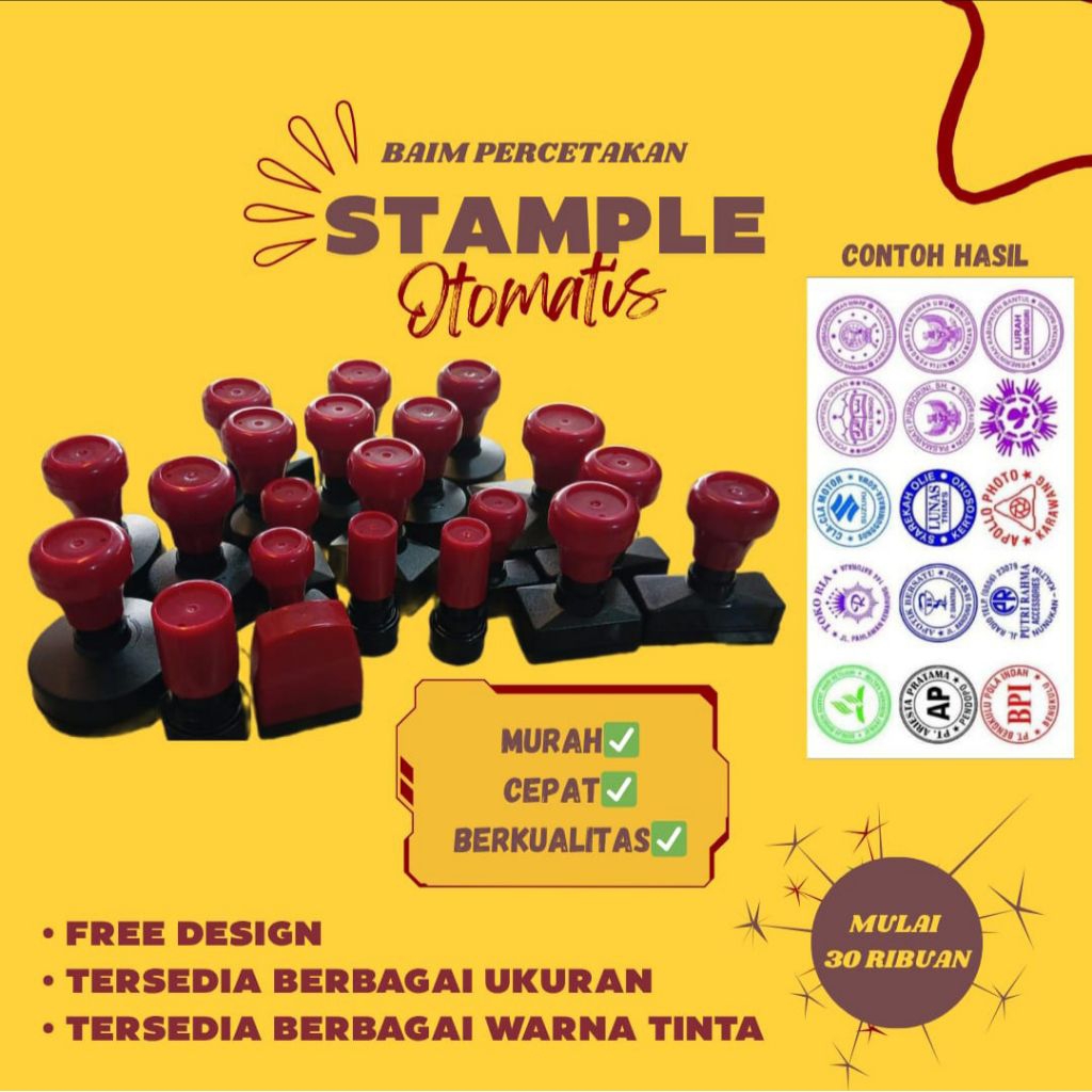 

STAMPLE OTOMATIS, CEPAT KILAT HARGA TERJANGKAU!!