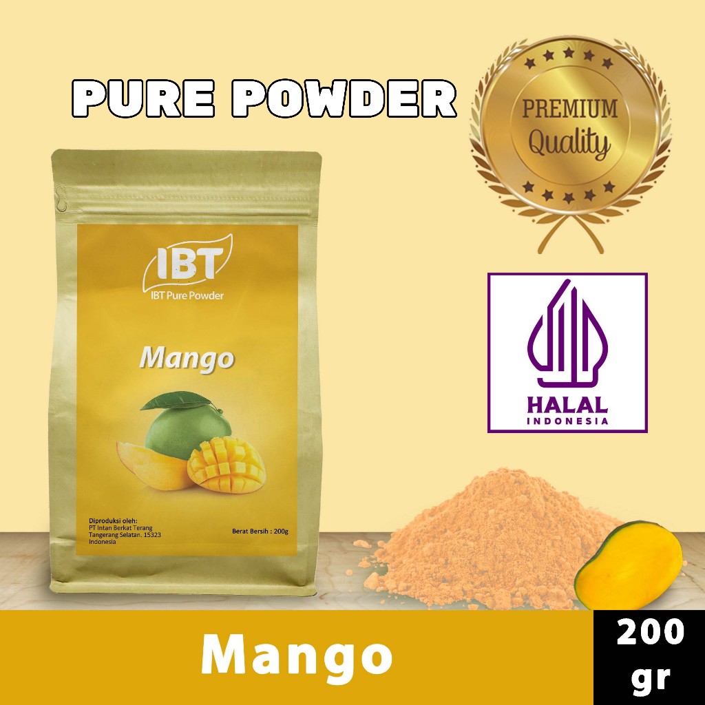 

Pure Mango Powder Essence Murni Bubuk Mangga Import Makanan Kue 200 gr