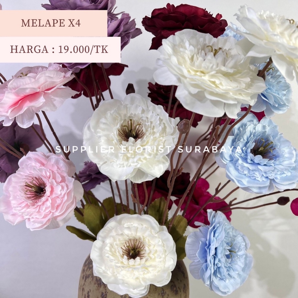 [MELAPE X4] MELALEUCA PEONY BUNGA PALSU ARTIFICIAL FLOWER BUNGA MENJUNTAI TINGGI PANJANG PEONY BESAR