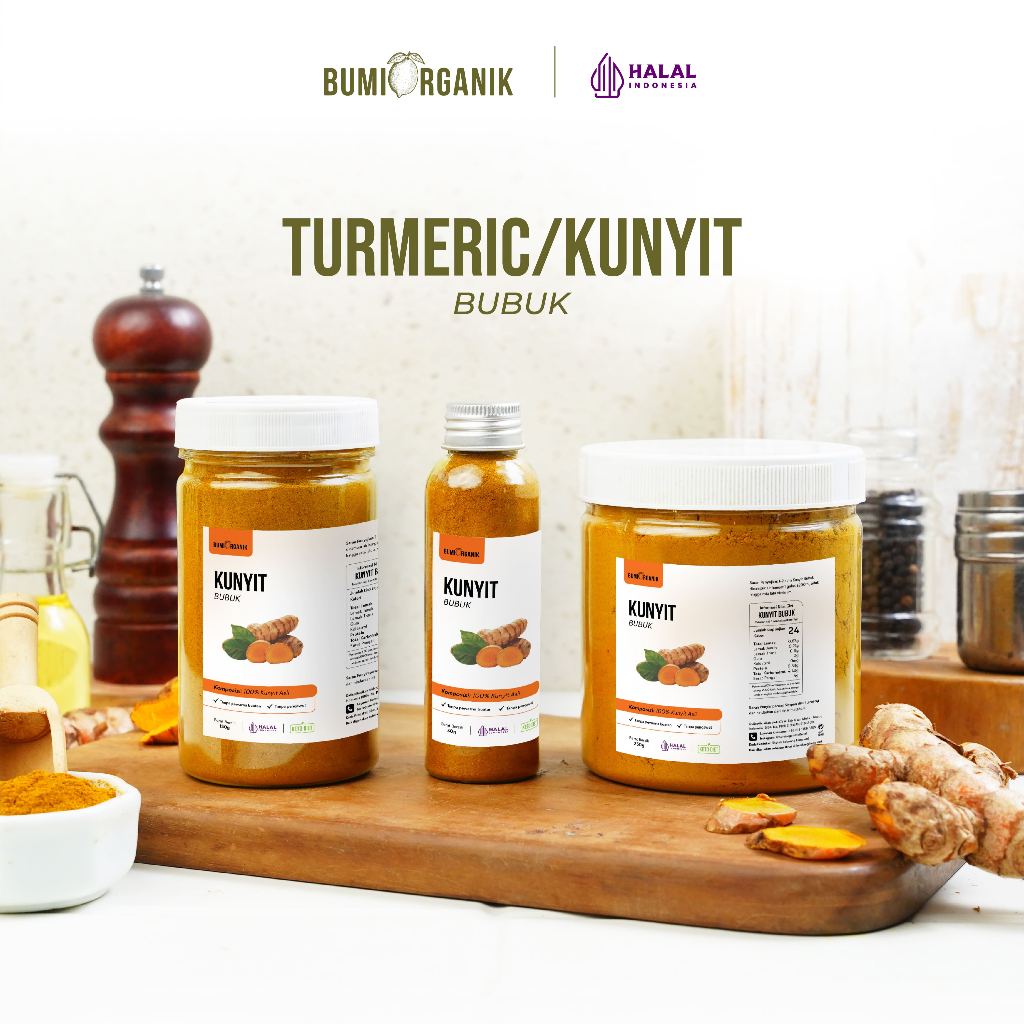 

KUNYIT KUNING BUBUK TANPA CAMPURAN ASLI 100% ORIGINAL 50G 150G 250G TUMERIC POWDER KUNIR BUBUK BAHAN POKOK POWDER BUMBU REMPAH ORGANIK KUALITAS PREMIUM KUNYIT BUMBU DAPUR BUBUK LENGKAP SUPER NUTRIFARM BRAGG DARI BUMI GEMELI LEMOVITA OFFICIAL BEORGANIK