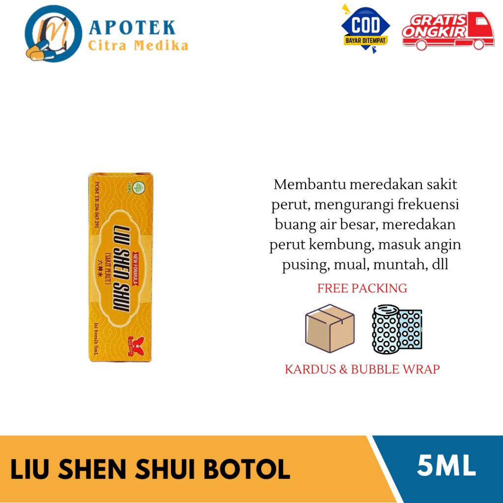 LIU SHEN SHUI 𝟏 𝐁𝐎𝐓𝐎𝐋 𝟓𝐌𝐋 - Mengatasi Perut Kembung, Meredakan Sakit Perut, Mual dan Muntah