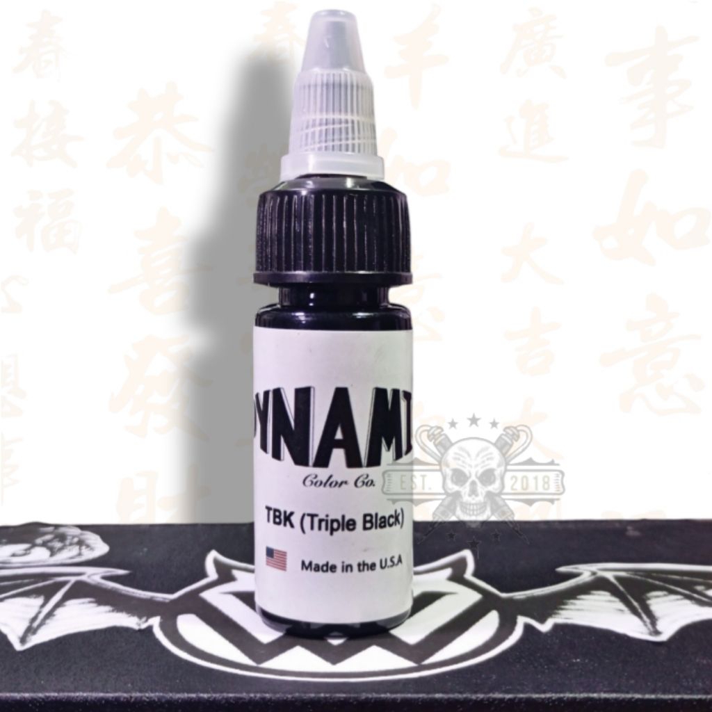 Dynamic Tattoo Ink TBK Triple Black 15ml Original USA Tinta Tato Hitam Pekat tinta tato hitam pekat 
