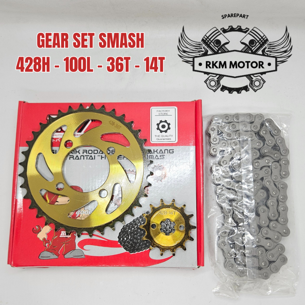 Gear Set Assy Smash Smash 428h 100l 36t 14t Gear Gir Set Gir Paket Smash