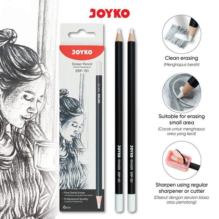 

JOYKO Pencil Highlight Eraser ERP-151 / Penghapus Bentuk Pensil / Highlighter Gambar Sketsa