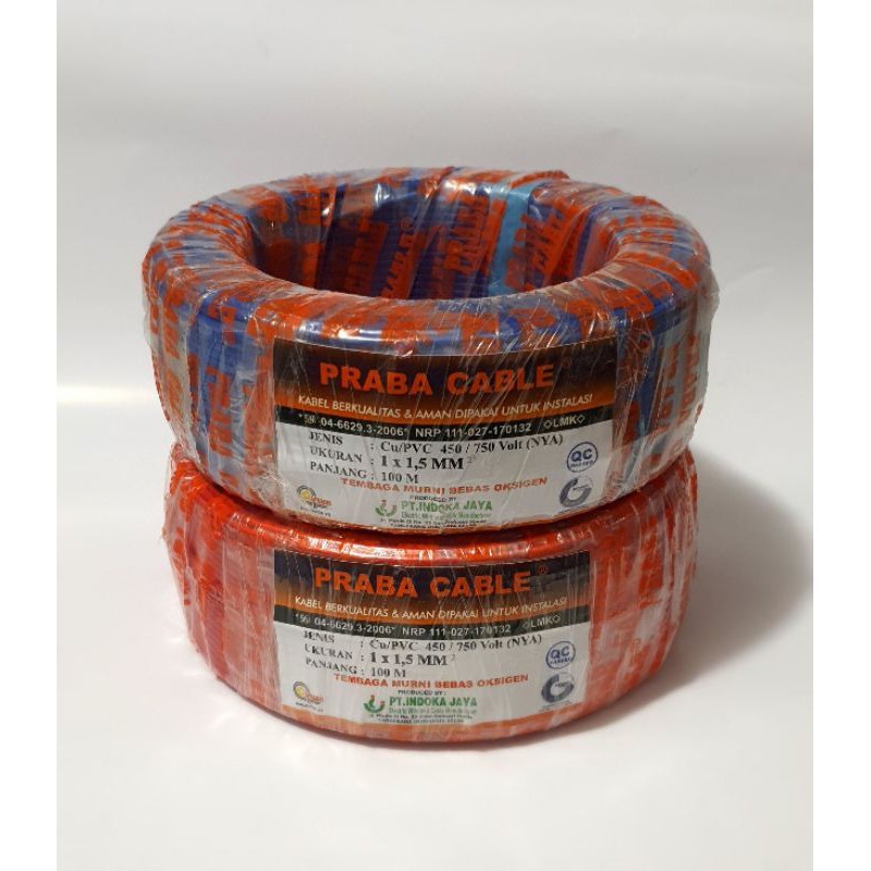 Kabel Praba Listrik NYA Tebal 1x1,5 100M NYA Praba 1x1.5