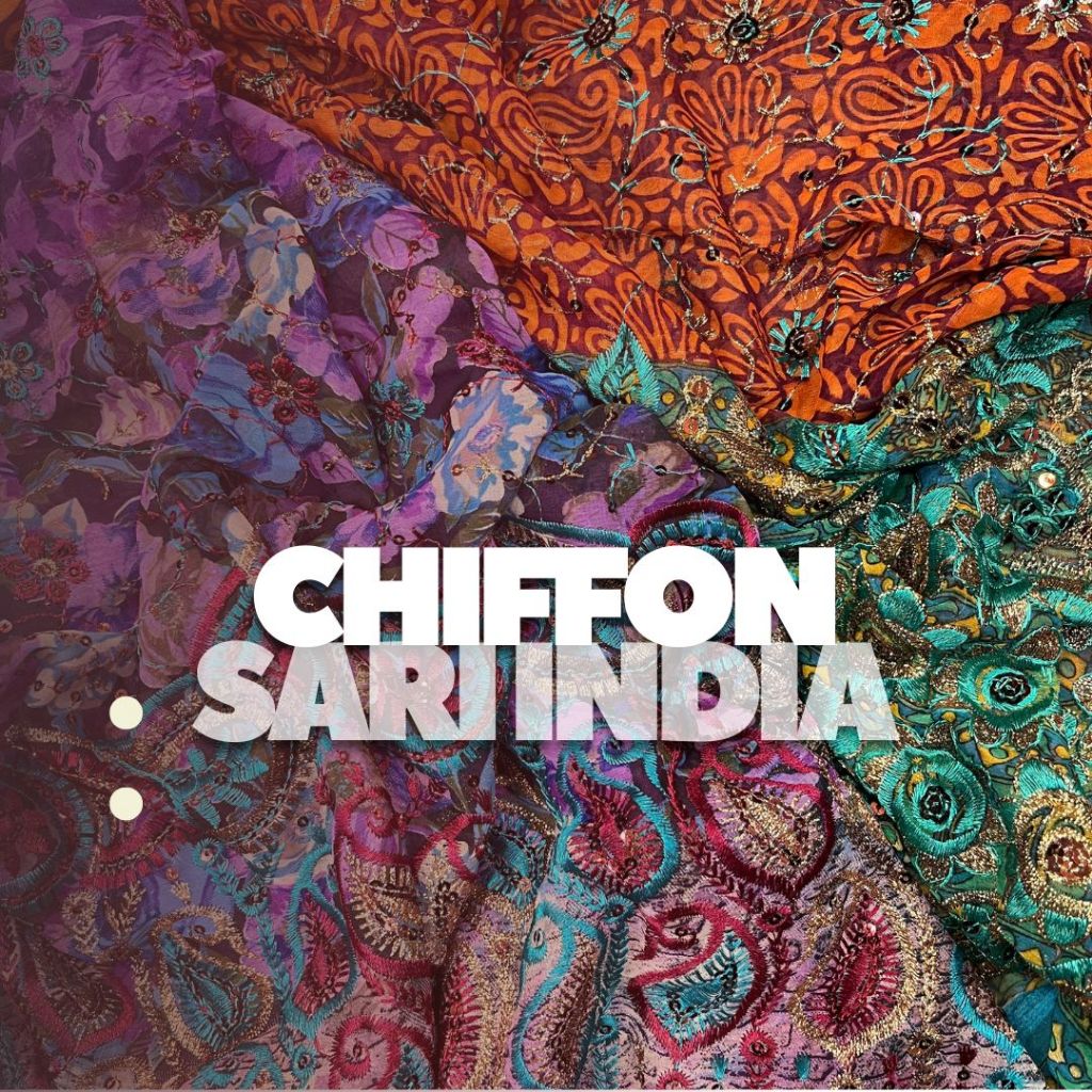 Kain Chiffon Sari India / Bahan Chiffon Sari Premium / Bahan Baju Brasso / Kain Sari ( Harga per 0.5