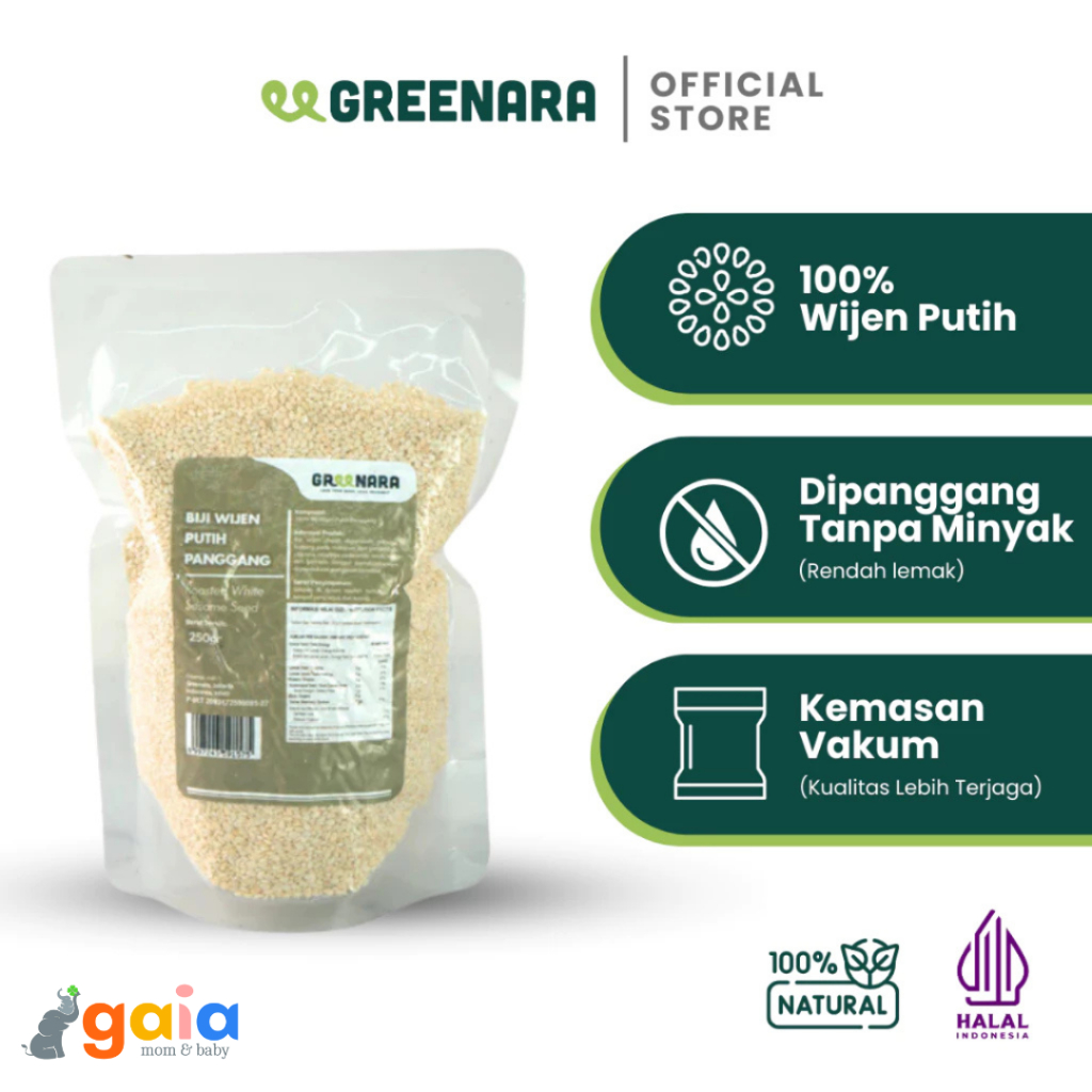 

Greenara Roasted White Sesame Seed 250gr | Wijen Putih Panggang 250gr