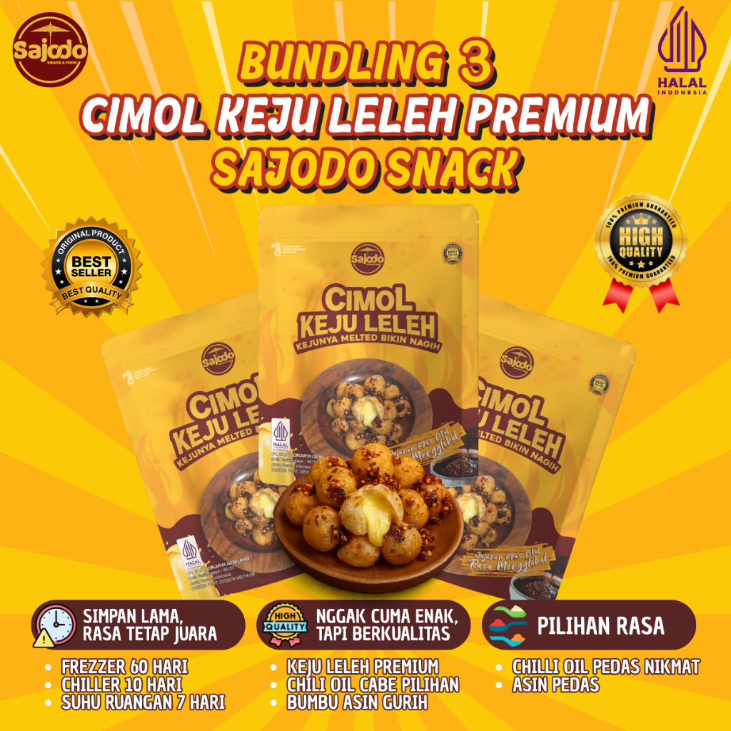 

[Bundling 3pcs] CIMOL KEJU LELEH ISI 20 BUTIR/BUNGKUS - Sajodo Snack & Food [Chili Oil, Fleks Cabe, Asin Gurih]