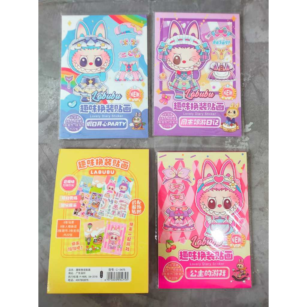 

Sticker buku Dress Up 22 IN 1 Buku Stiker Dress Up Kartun Sticker Buku Labubu