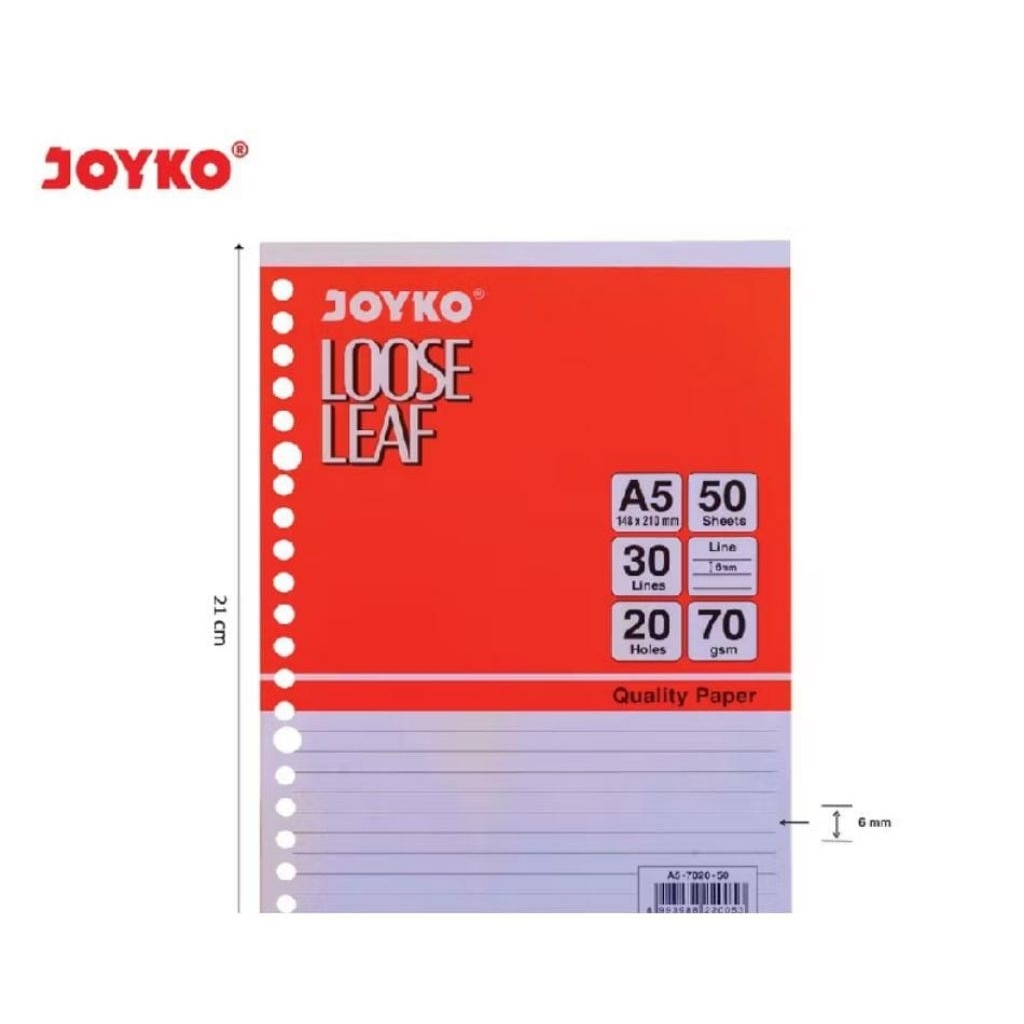 

Loose Leaf Kertas Isi File Binder Joyko A5-50 Bergaris