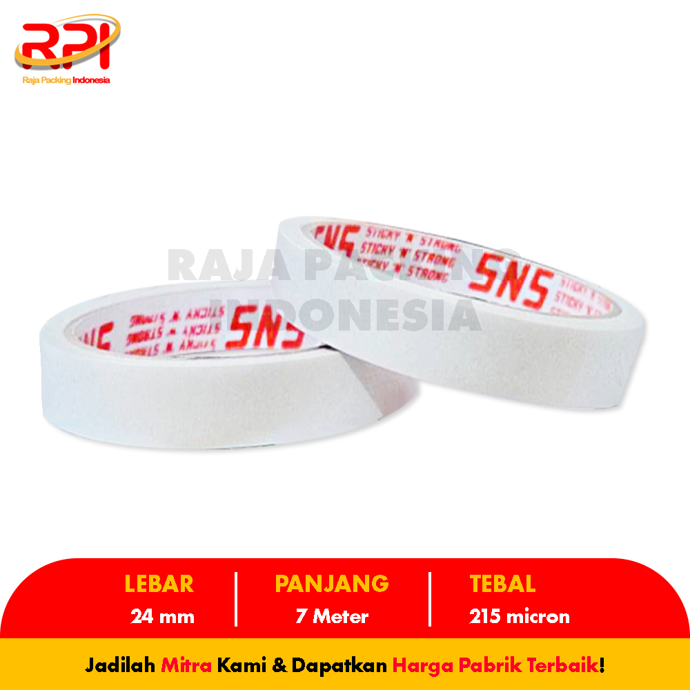 

Double Tape 24mm 1 inch SNS - RAJA PACKING INDONESIA