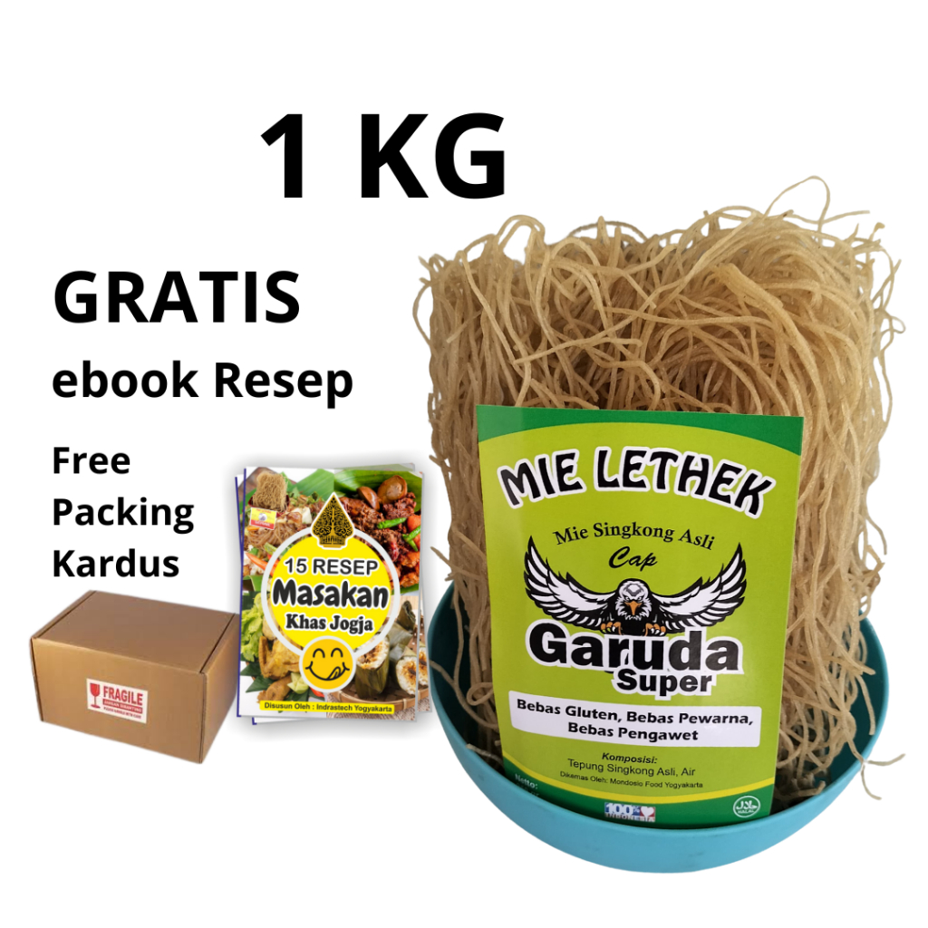 

Mie Lethek Cap Garuda Super 1Kg – Mie Singkong Tradisional Sehat Bebas Gluten Asli Bantul Jogja