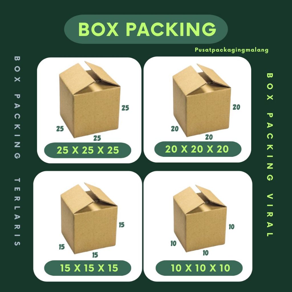 Kardus 25x25x25/20x20x20/15x15x15/10x10x10 Packing Olshop Box A1 Dus Kotak Kemasan  Madu Parfum