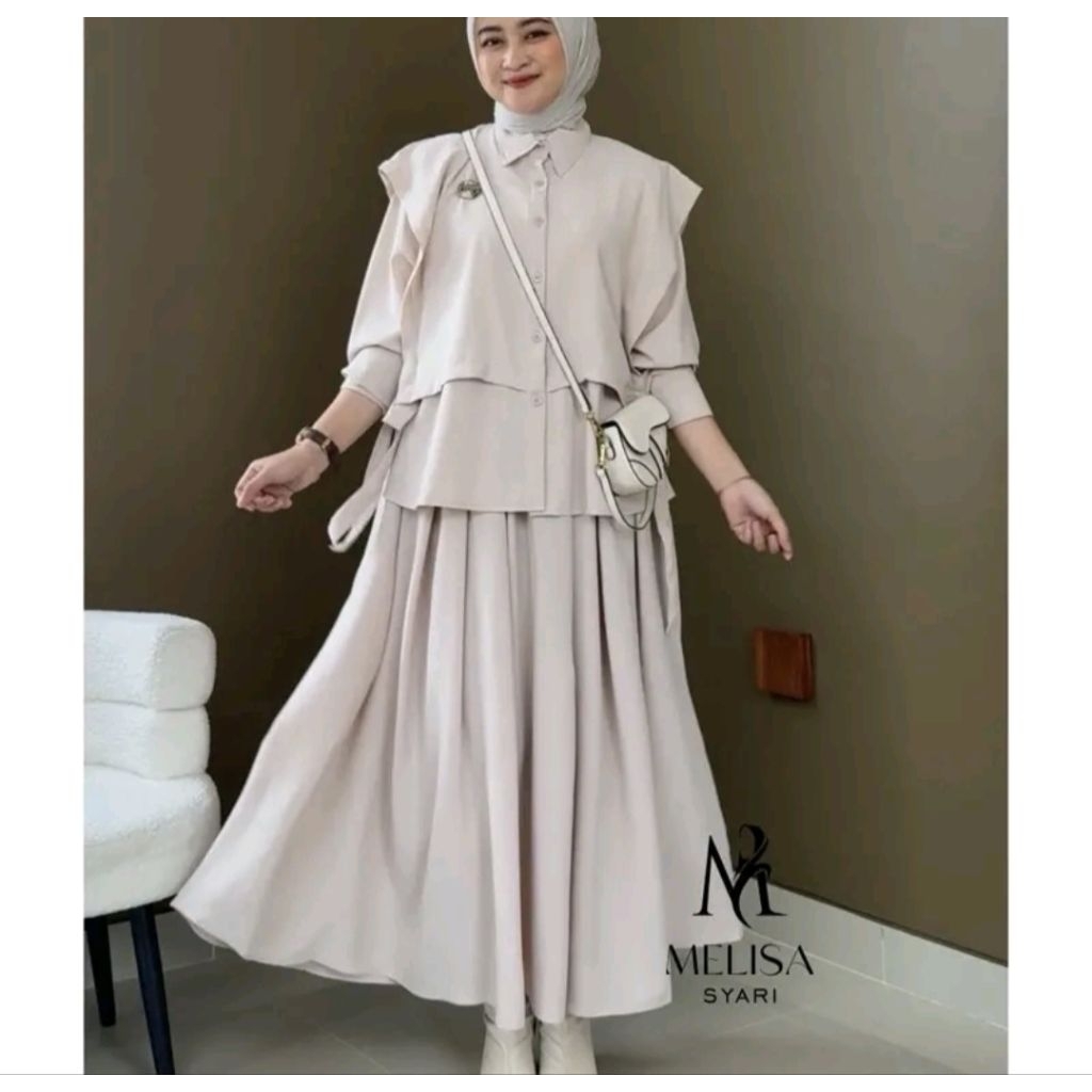 DANILA SET ROK TWIL ROMPI VIRAL/JUAL SET ROK WANITA MUSLIM BAJU LEBARAN