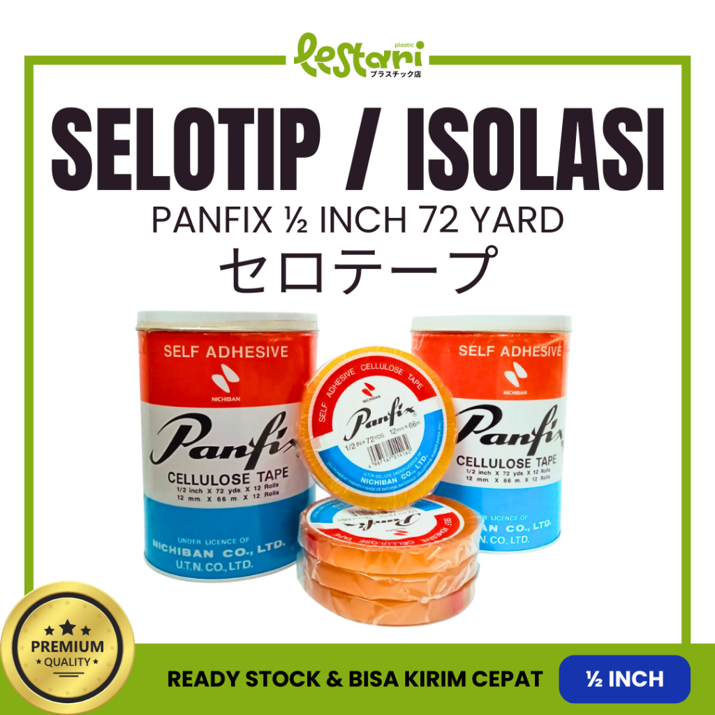 

Panfix 1/2 inch 72 yard TERMURAH!!! Isolasi Selotip Bening Murah Merk PANFIX 72yard1/2inchi