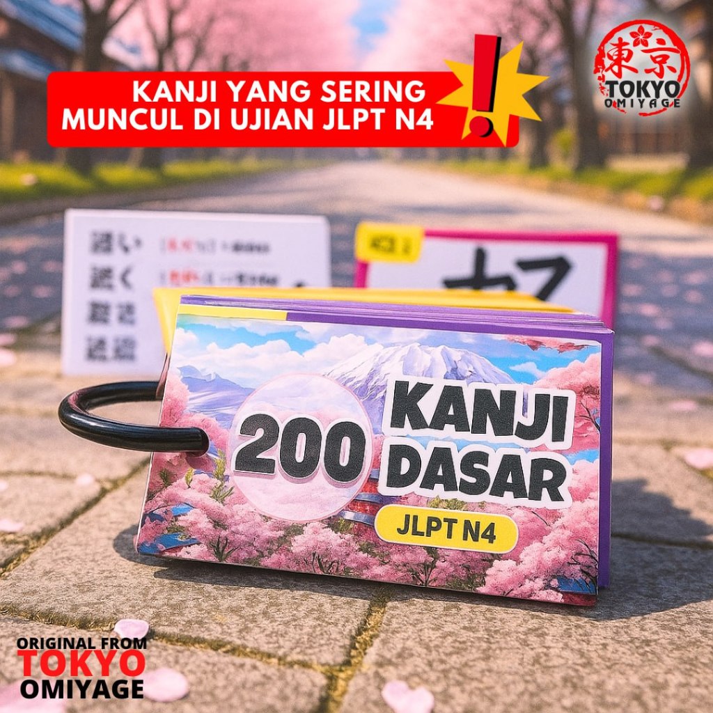 

(200) Flashcard Kanji Dasar JLPT N4 Tokyo Omiyage