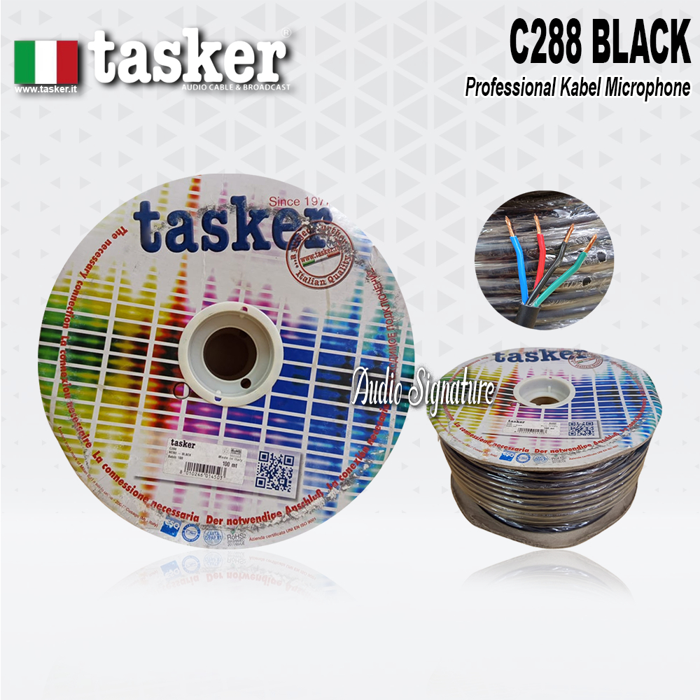 Kabel Speaker Isi 4 x 2.5 TASKER C288 Black Original 100 Meter 13 AWG Made In ITALY