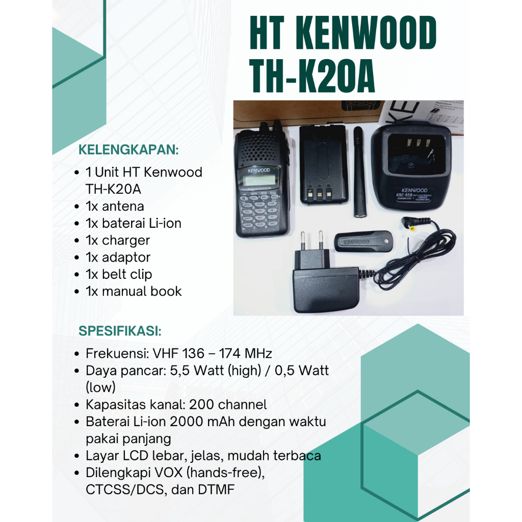 JUAL HT KENWOOD TH-K20A Radio Komunikasi TH K20A kenwood berkualitas