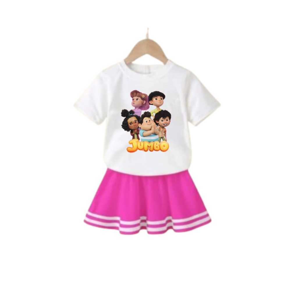 Setelan Baju Rok Anak Perempuan Jumbo / Setelan Rok Baju Anak Perempuan Katun