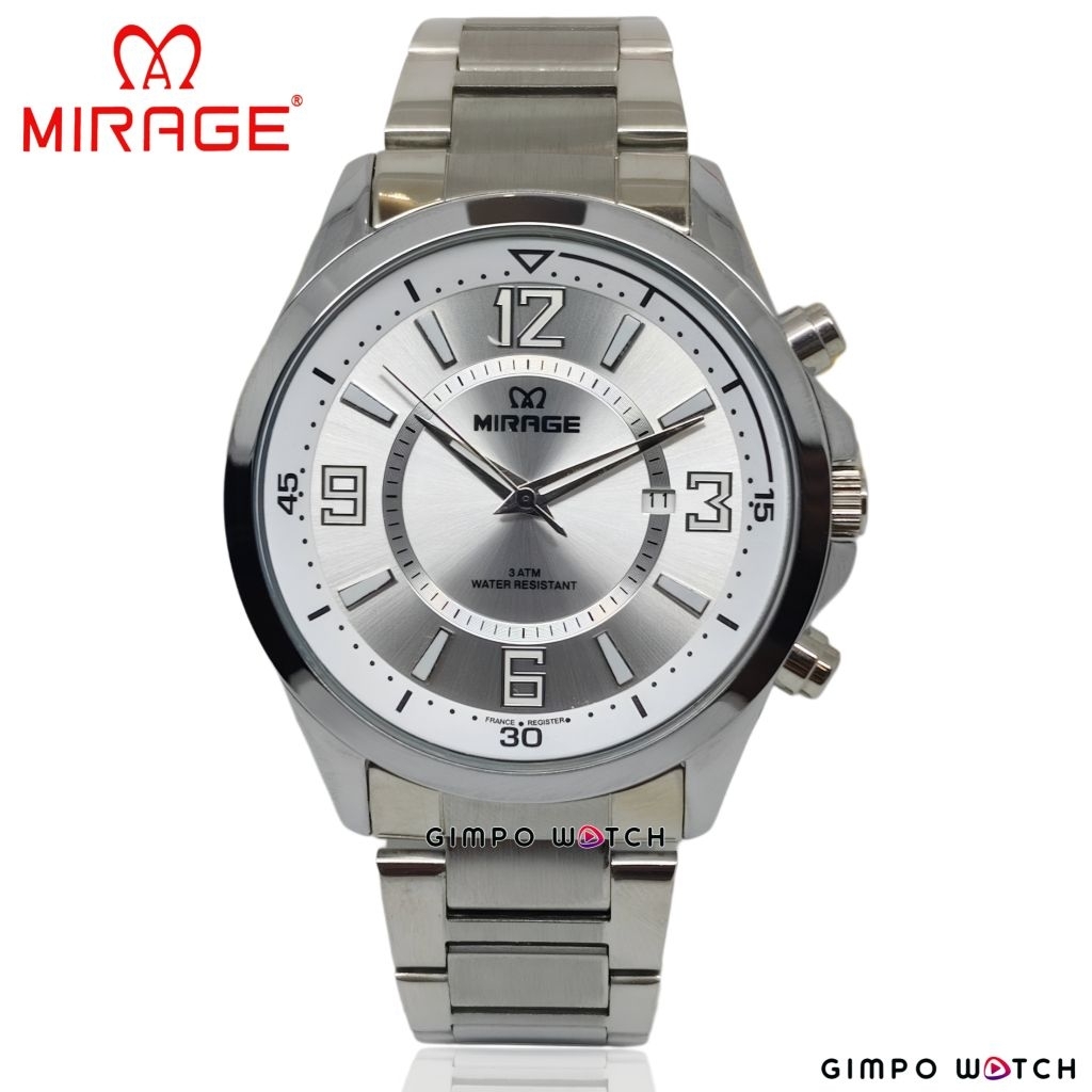[ORIGINAL] JAM TANGAN PRIA MIRAGE RANTAI STAINLESS STEEL