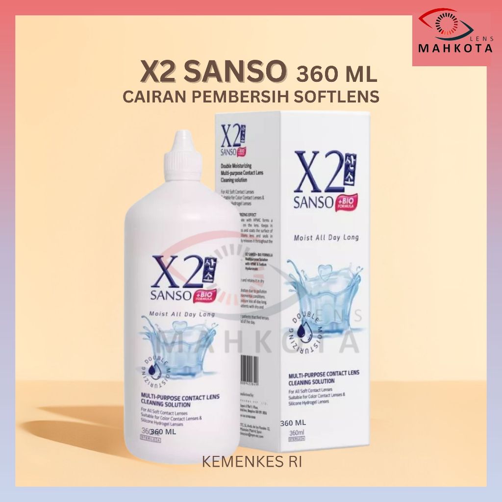 CAIRAN SOFTLENS X2 SANSO 360ML / AIR SOFLENS / CAIRAN PEMBERSIH SOFTLEN 360 ML