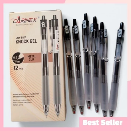 

Pulpen Gel Carinex Knock CNX-8817 0.5mm Tinta Hitam 1 Lusin Isi 12 Pcs Stationery Alat Tulis