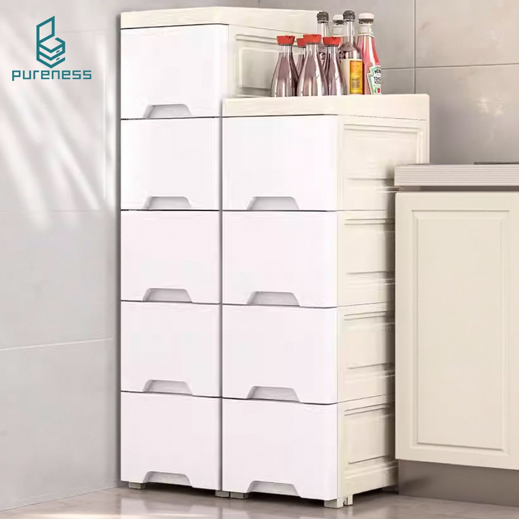 Rak Susun Plastik / Kabinet Penyimpanan / Organizer Rumah dengan Laci Untuk Dapur, Kamar Tidur, Kosa