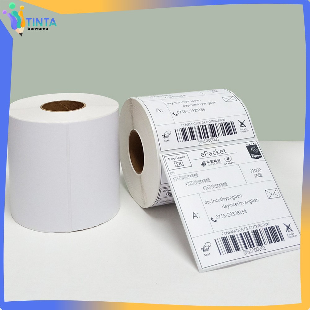 

Kertas Thermal 100x150 MM Isi 500 LEMBAR / Label Kertas Stiker Resi Barcode / Sticker Direct Thermal Tinta Berwarna A72