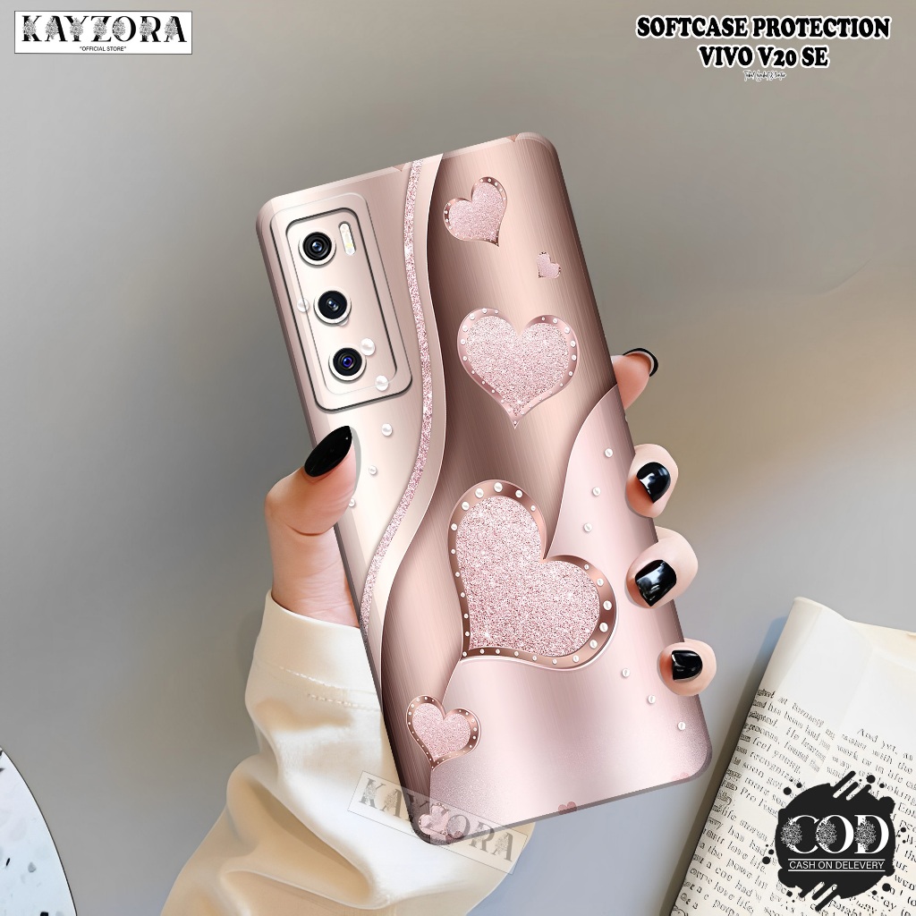 Case VIVO V20 SE Terbaru - KAYZORA - Fashion Case Cute Love - Softcase VIVO V20 SE - Silikon Pro Cam