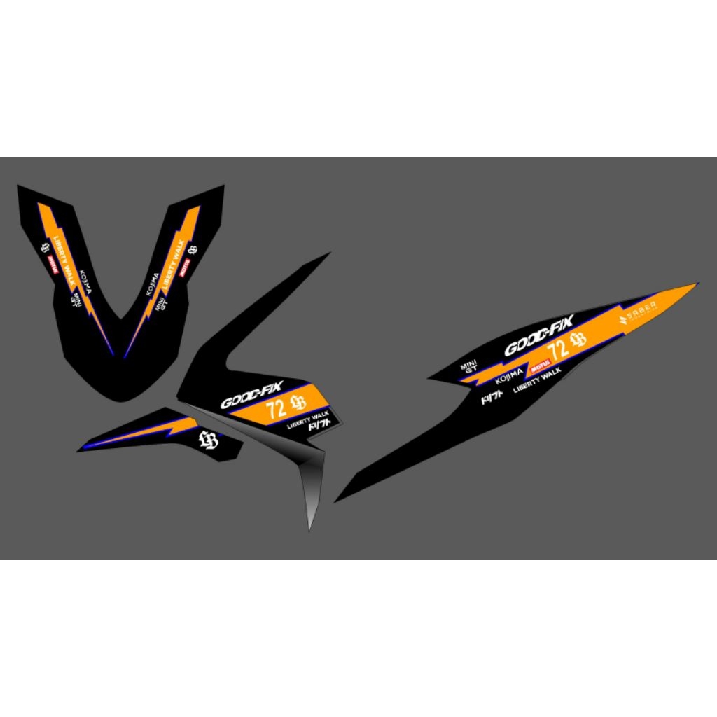 STRIPING TRANSPARAN BEAT DELUXE CUSTOM LIVERY LBWK