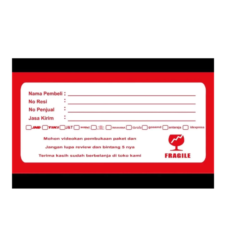 

STIKER LABEL RESI PENJUALAN uk 10 x 5 cm qty 100 pcs FW