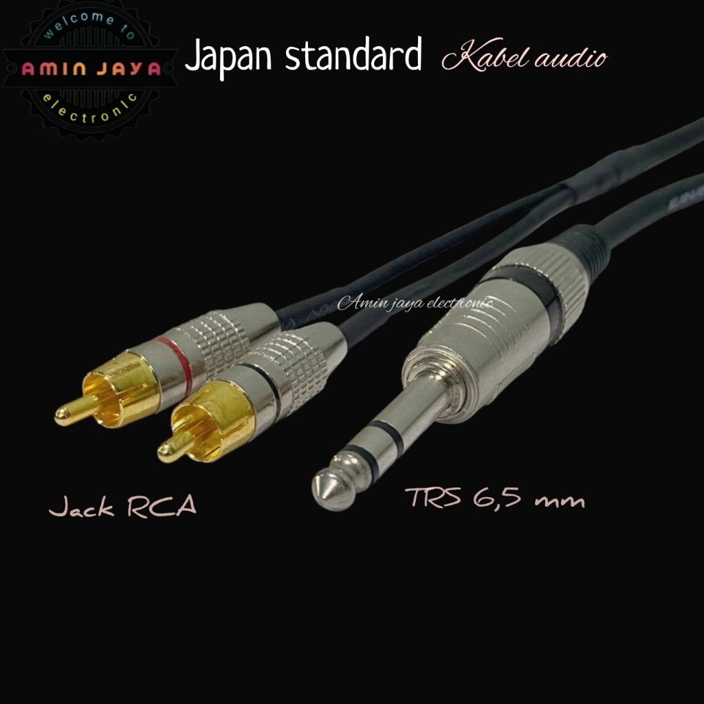 Kabel jack rca 2 ke 1 kabel jack 6,5 stereo to rca