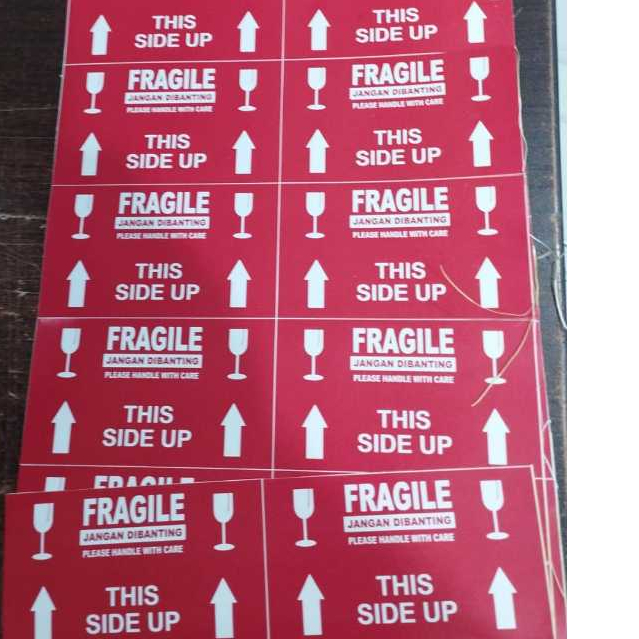 

STIKER FRAGILE THIS SIDE UP isi 100 pcs WLBEE