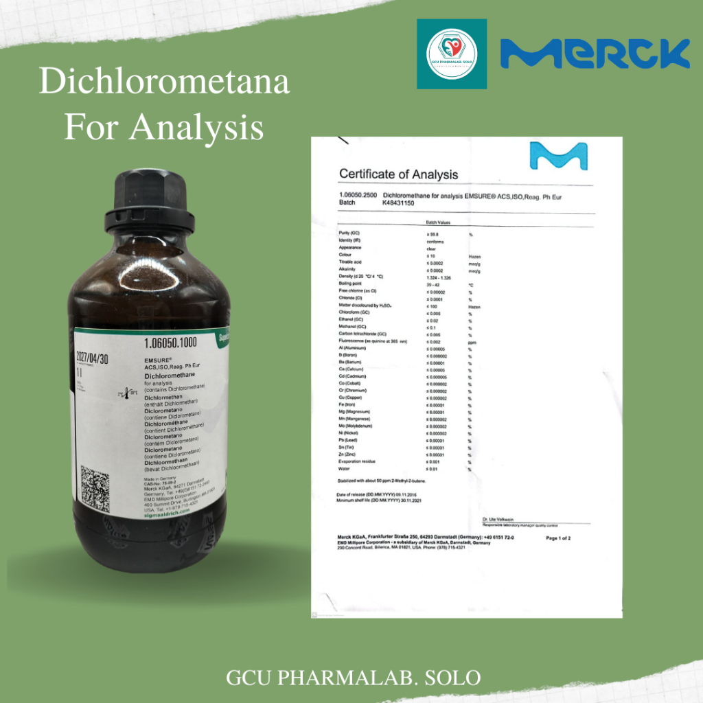 Diklorometana/ Methylene Chloride (PA/For Analysis)