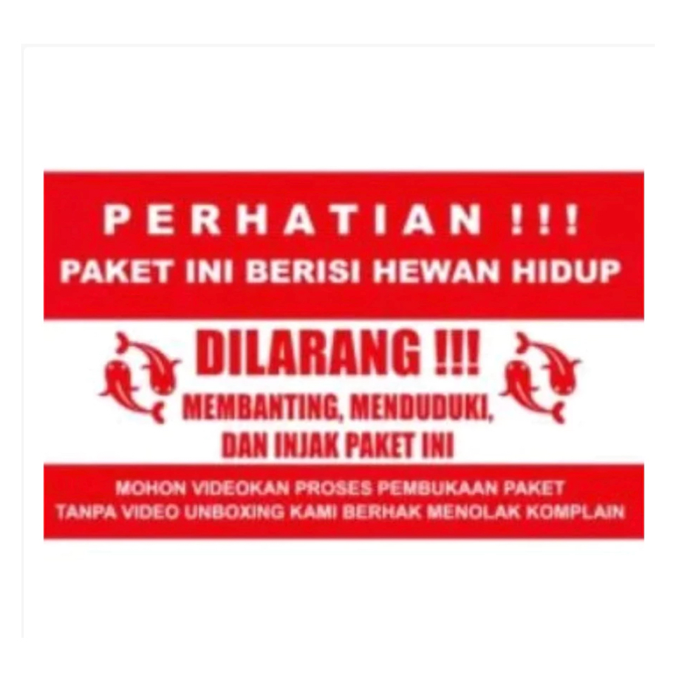 

STIKER HEWAN HIDUP UK 7.5 X 12.5 CM LIVE ANIMAL FRAGILE UNBOXING URGENT DELIVERY FW
