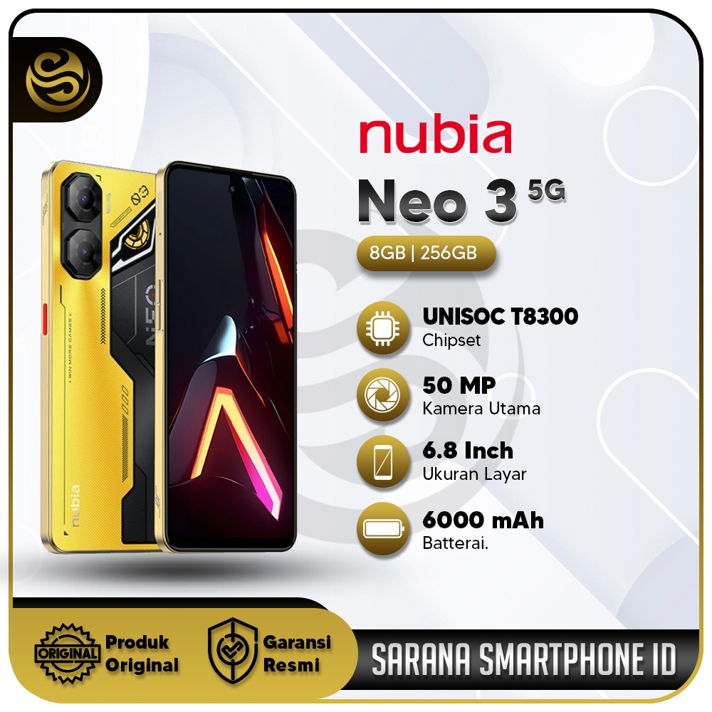 Nubia Neo 3 5G 8/256 Gb 6000 mAH Hp Gaming Garansi Resmi