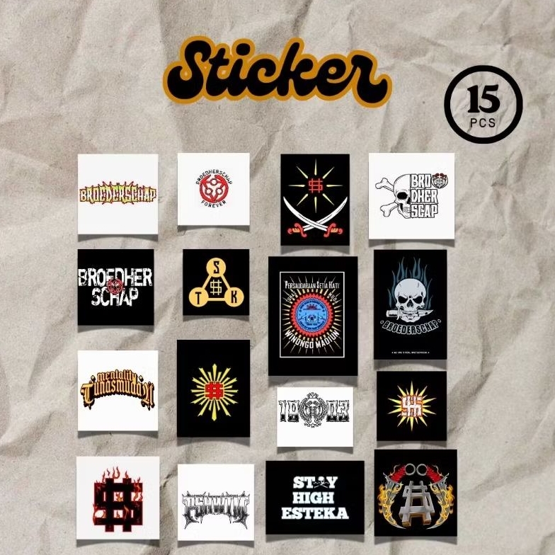 

Stiker Brodherscap PSHW Glossy Premium Murah ISI 15 PCS